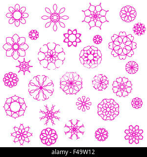 Pink Flower Icons Stock Photo