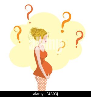 Pregnancy questions Stock Vector