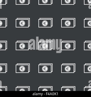 Straight black euro bill pattern Stock Photo