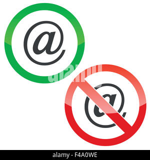 E-mail permission signs set Stock Photo