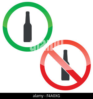 Alcohol permission signs set Stock Photo