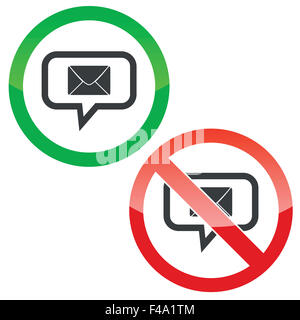 Letter message permission signs Stock Photo