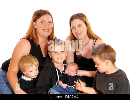 Two family's and a little baby. Stock Photo