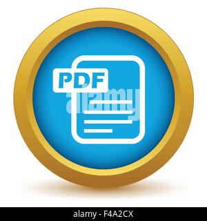 Gold pdf icon Stock Photo