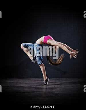 Modern dancer girl (dark version) Stock Photo