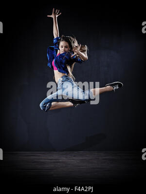 Modern dancer girl (dark version) Stock Photo