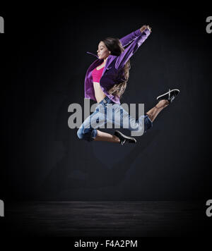 Modern dancer girl (dark version) Stock Photo