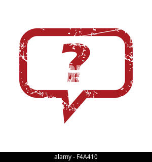Red grunge question logo Stock Photo