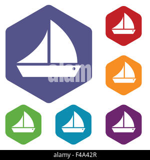 Ship rhombus icons Stock Photo