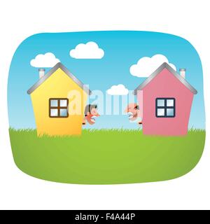 Angry neighbours Stock Vector