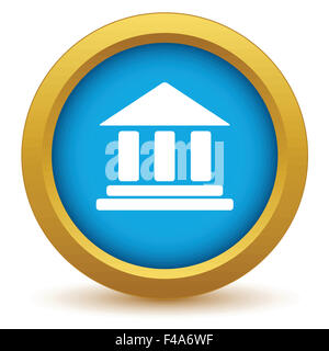 Gold bank icon Stock Photo