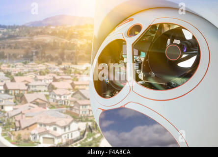Closeup of A Drone Wing Camera and Sensor Pod Module Above A ...