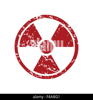 Red grunge nuclear logo Stock Photo