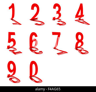 Numbers on white background, 3d render Stock Photo