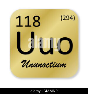 Ununoctium Uuo chemical element. Ununoctium Sign with atomic number ...