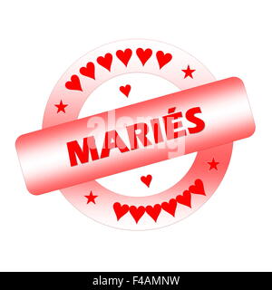 Just married french stamp Stock Photo