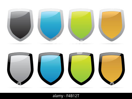 Multicolored shields Stock Photo
