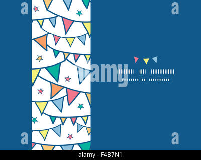 Colorful doodle bunting flags horizontal seamless pattern background Stock Photo