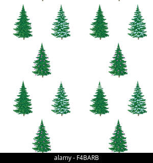 Christmas trees, seamless pattern Stock Photo