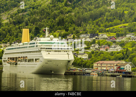 Ship Moored In Olden Fjord Norway Stock Photo