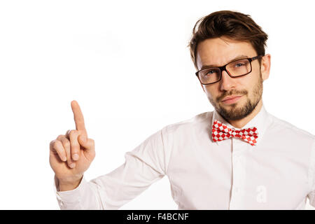 Old-fashioned nerdy businessman Stock Photo