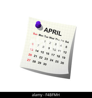 14 Calendar For April Stock Photo Alamy