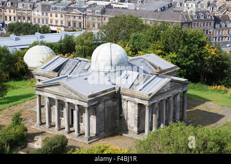 City Observatory as seen from the Nelson Monument in Edinburgh, Scotland. Stock Photo