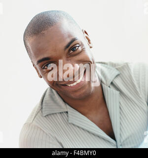 Closeup of dark-skinned man. Stock Photo