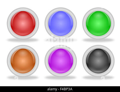 Shiny Blank Web Buttons with Beveled Frames Stock Photo