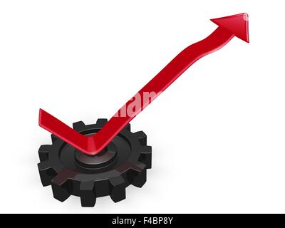 Business Growth Arrow Rising From a Gear Stock Photo