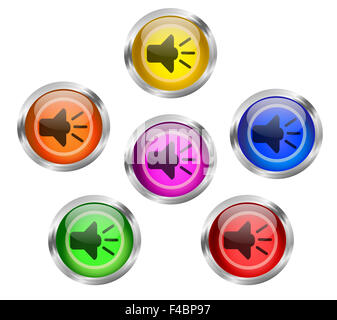 Speaker Audio Music Icon Buttons Stock Photo