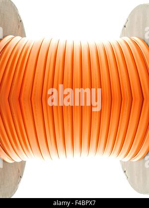 Fiber optic cables drum Stock Photo