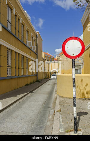 One Way Street Willemstad Curacao Stock Photo