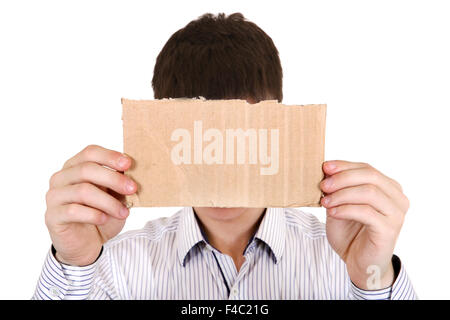 Person showing Blank Cardboard Stock Photo