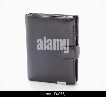 Black purse closed on a white background Stock Photo - Alamy