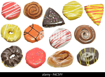 Donuts Isolated On White Background Stock Photo