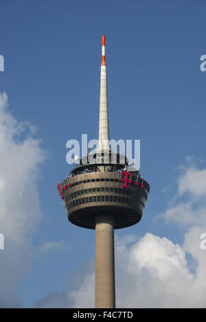 Colonius TV tower with German Telecom logo, Cologne, North Rhine-Westphalia, Germany Stock Photo