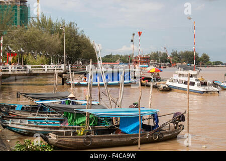 boats on the Mekong River at Can Tho, Mekong Delta,Vietnam Stock Photo