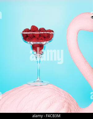 Raspberries in a Glass. Stock Photo