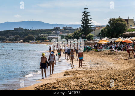 Agia Marina Beach, Chania Crete. Stock Photo