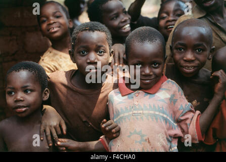 Western Tanzania, Congolese refugee camp kids, portrait. (Large format sizes available) Stock Photo