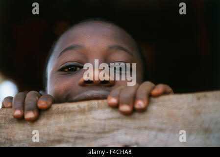 Western Tanzania, Refugee Camp, Congolese boy. (Large format sizes available) Stock Photo