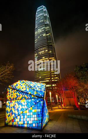 HONG KONG - MARCH 03: Two International Finance Center tower facade on March 03, 2013, in Hong Kong. Tower 2 is also known as '2 Stock Photo