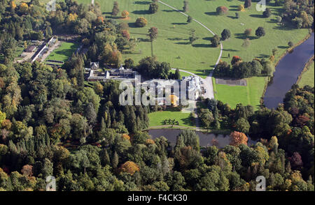 aerial view of Thorp Perrow Arboretum near Bedale, North Yorkshire, UK Stock Photo