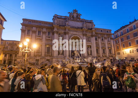 Tourists at Trevi Fountain, Rome, Italy Stock Photo