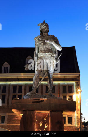 Statue of Ambiorix (prince of the Eburones, leader of the Belgic tribe) at the Market Square in Tongeren, Belgium Stock Photo