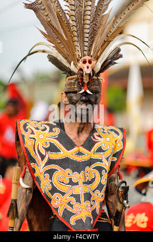 The shaman  of Singkawang. This celebration is highlighted with the parade of the ancient of Tatung. Stock Photo