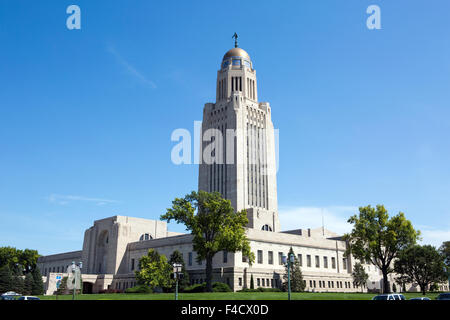 Nebraska State Capitol building is located in Lincoln, Nebraska, USA. Stock Photo