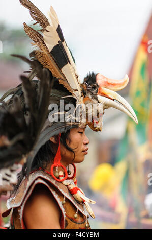 The shaman  of Singkawang. This celebration is highlighted with the parade of the ancient of Tatung. Stock Photo