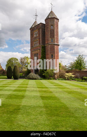 Sissinghurst Castle, Kent, UK. Famous garden made by Vita Sackville-West. The Front Courtyard Stock Photo